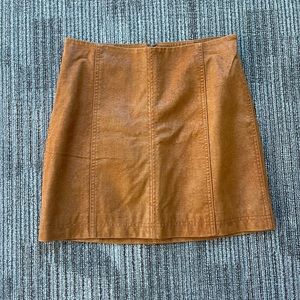Free people suede leather mini skirt size 6